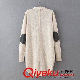 5-10号 厂家直销2015秋季新品女装韩版袖子贴布中长款针织开衫毛衣女批发
