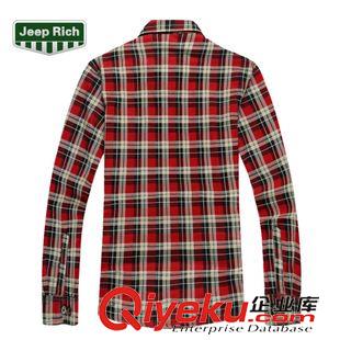 加绒衬衫 JeepRich冬季男士时尚休闲格子热卖款 加绒保暖长袖衬衫批发
