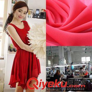 未分类 淘工厂2015 韩版无袖纯色雪纺连衣裙包工包料厂家直销