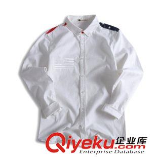 【衬衫】 国旗纯白长袖衬衫 1510-H513-P55