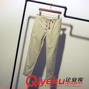 7.04 2015夏季新款男士麻裤 纯色小脚麻料休闲裤 电商B249-X013-