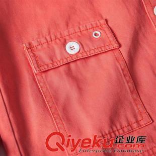 8.16（代理第二档价格） 男式衬衣 一件代发LS1511橘色刺绣工装衬衫外套