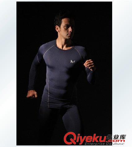 男长袖 出口原单 yz批发 男T恤塑身修身 健身跑步 紧身上衣MX34015