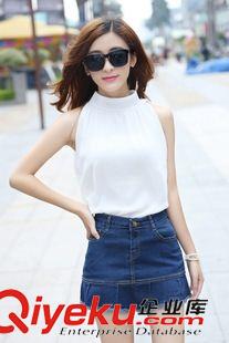 夏季新品7月01 2015新款夏装韩版性感纯色高领显瘦时尚衬衣女装原单