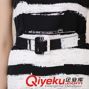 连衣裙 2015新品款 夏装 女装韩版修身显瘦包臀气质条纹无袖打底连衣裙