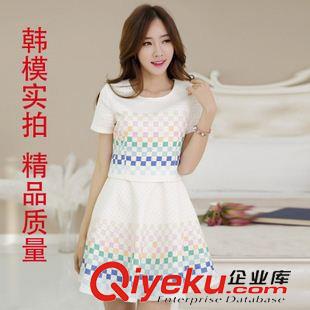 夏季新品7月12 2015夏季韩版女装 新款时尚假2件连衣裙 A字裙 连衣裙
