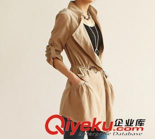 2015女士时尚外套 西装 风衣 大衣  2014 春季新款韩版修身中长款防晒休闲外套风衣
