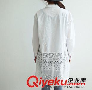 2015时尚极简衬衣 6267韩国东大门春装新款大码蕾丝长袖拼接连衣裙长款衬衣