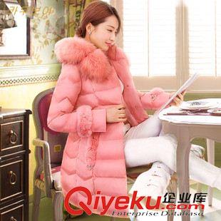 未分类 2014冬装韩版修身中长款大毛领羽绒服 白鸭毛大衣女
