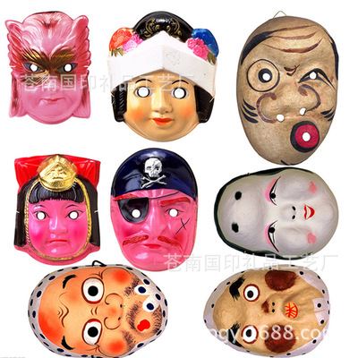 面具 日本传统人物造型面具 吸塑恶魔面具 多款女孩图案EVA鬼面具