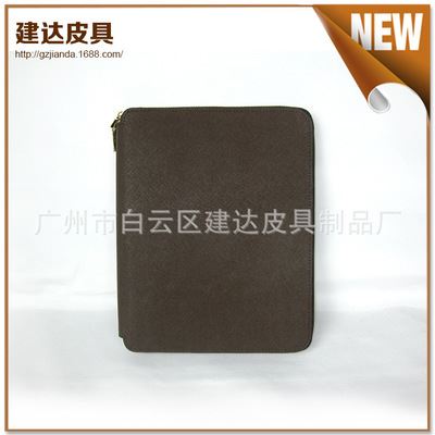 爆款 广州皮具厂家现货供应ipad拉链包 ipad mini包 真皮收纳包原始图片2