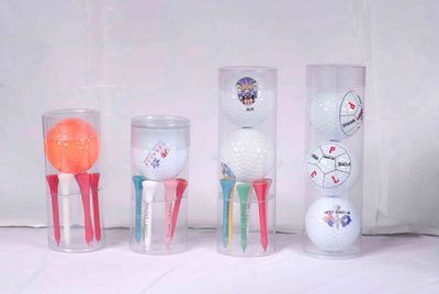 PVC/PET圆筒 高尔夫球吸塑 胶盒 圆筒包装 现货圆筒包装 批量定做