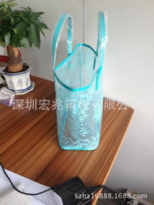 蕾丝化妆包 深圳宏兆厂家直销时尚 防水蕾丝透明袋,亮丽蕾丝PVC袋原始图片2