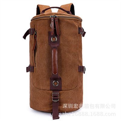 旅行袋 厂家直销韩版帆布包 手提斜挎旅行包 桶形背包