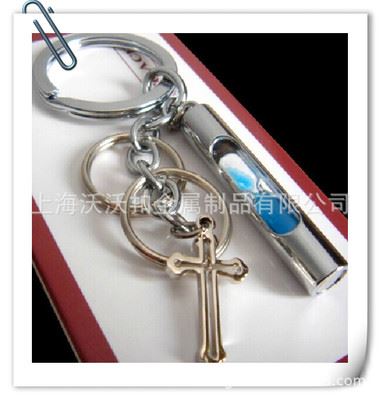车饰品配件 供应十字架沙漏钥匙扣 创意汽车钥匙链 钥匙圈  可加工定制