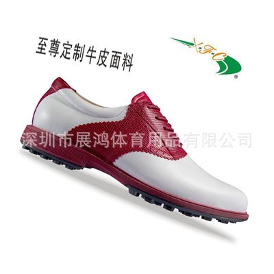 高尔夫鞋 供应新款FC高尔夫球鞋男款进口头层牛皮 防水 防滑透气