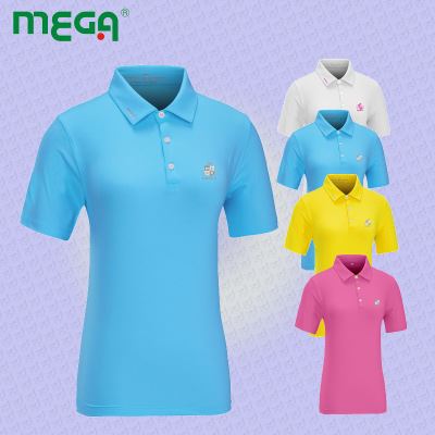 高尔夫服装 MEGA高尔夫服装男式短袖t恤golf透气球衣男款polo衫户外运动服夏
