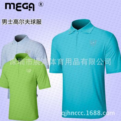 高尔夫服装 MEGA高尔夫服装男式短袖t恤golf透气球衣男款polo衫户外运动服夏原始图片2