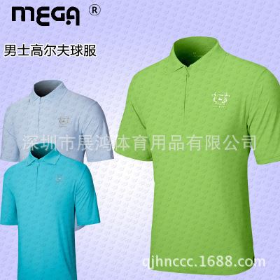 高尔夫服装 MEGA高尔夫服装男式短袖t恤golf透气球衣男款polo衫户外运动服夏原始图片3