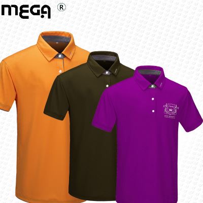 高尔夫服装 mega高尔夫球服装短袖t恤男款户外运动休闲polo衫男士排汗透气服
