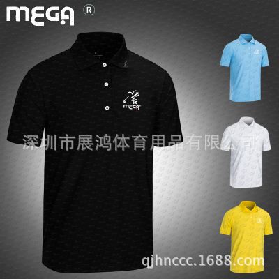高尔夫服装 mega高尔夫服装 户外运动休闲装 男士短袖t恤 polo衫排汗透气球服