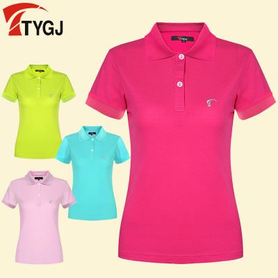 高尔夫服装 TTYGJ 女士高尔夫服装 Golf 条边短袖T恤 POLO衫