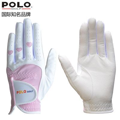 高尔夫手套 poloxx 新款 高尔夫手套 女士双手 柔软透气 耐磨 golf球迷必备