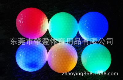 高尔夫球 厂家直销高尔夫LED发光球 闪光球 双层练习球，加印LOGO 现货原始图片2