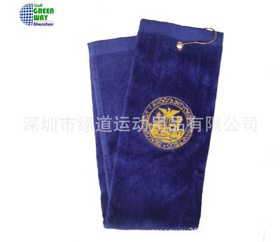 高尔夫毛巾golf towel 供应毛巾，高尔毛巾， golf towel , 全棉割绒平织绣花毛巾