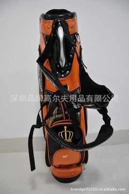 企业高尔夫礼品 高尔夫球袋 骷髅头橘黄高尔夫支架包