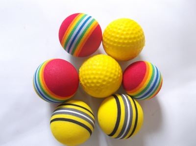 玩具设计加工 供应EVA高尔夫训练球 EVA子弹球，EVA彩虹球，海绵球