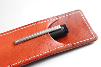 笔袋/笔套 厂家生产zp铅笔钢笔笔袋头层牛皮笔套文具袋可印LOGO