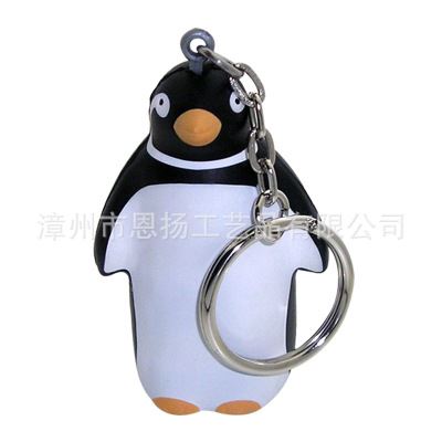 匙扣 供应PU广告促销礼品 创意动物 可定制压力球挂件 大卫王企鹅匙扣