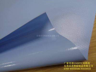 250D夹网 厂家直销250DPVC夹网布 箱包手袋 文件夹 复合面料 抗UV 防水包原始图片3