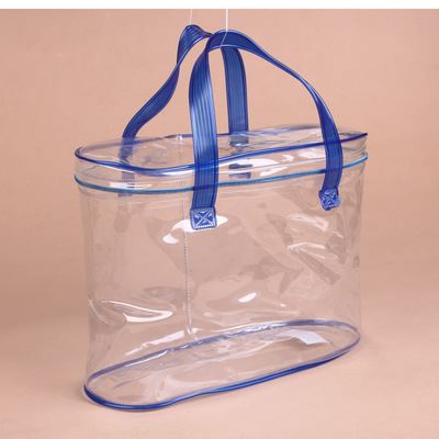 PVC胶袋系列 现货tj PVC手提防水袋子 PVC化妆品包装拉链袋 PVC车缝塑料袋