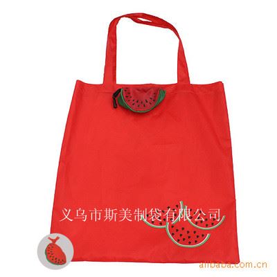 现货促销专区 厂家批发购物袋  草莓折叠环保袋 时尚广告促销礼品袋原始图片3