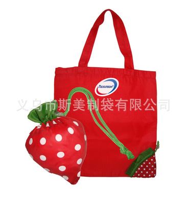 热销现货产品 厂家直销水果环保袋 手提折叠草莓购物袋 低价批发