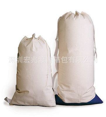 束口袋 深圳宏兆渡甫箱包厂家直销 供应白色束绳运动包 帆布运动袋