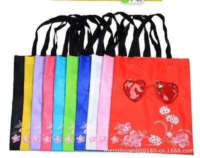 广告宣传礼品袋 新款爱心折叠购物袋环保袋广告宣传礼品袋尼龙布袋草莓袋原始图片3