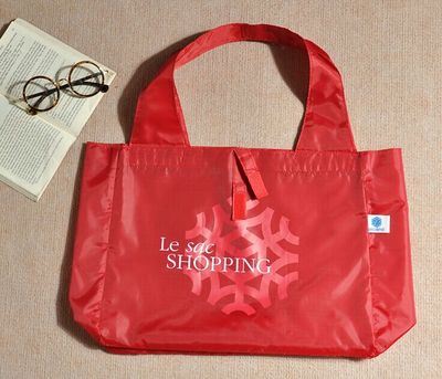 背心袋折叠购物袋收纳袋礼品袋环保袋 出口法国可折叠购物袋尼龙环保袋手提袋