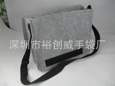 毛毡袋 深圳龙岗手袋厂家 订做 生产 灰色毛毡袋 3mm毛毡料挎包 单肩包