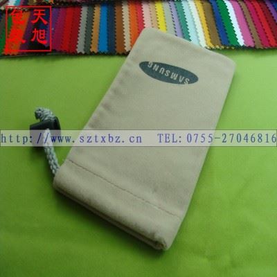 绒布袋 深圳厂家供应环保单面绒布袋 带拉绳彩色绒布束口袋子 可印LOGO