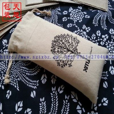 棉布袋 厂家生产供应单面印刷纯棉布束口袋 抽绳缩口棉布袋 质量好交货快