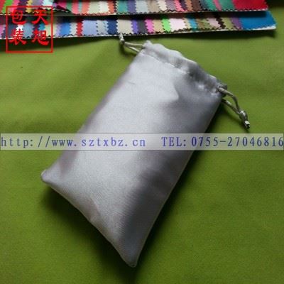 绸布袋 厂家供应高品质丝绸缎布束口袋 双边尼龙拉绳缩口 色丁布束口袋