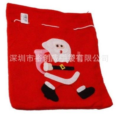 束口袋 深圳龙岗手袋厂 订做设计生产圣诞节促销礼品袋，圣诞老人束口袋