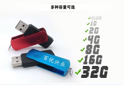 3.0U盘 金属旋转夹子3.0U盘 128G 256G USB 会计办公用品 IT办公用品批发原始图片3