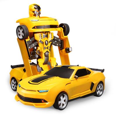 2016年2月新品 奇tt661一健变形金刚遥控车儿童电动玩具机器人 旋转黄蜂汽车人