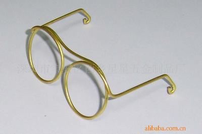 金属线类工艺品 供应青铜眼镜线形心形 促销夹曲别针