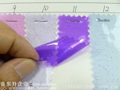 有色透明PVC/TPU 0.3MM有色透明PVC金葱双面单胶闪粉闪光金葱粉彩色膜不掉粉格丽特
