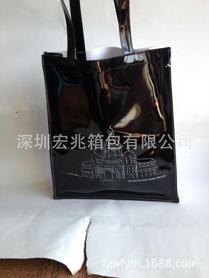 购物袋 深圳 厂家直销PU拼色大容量手提休闲购物袋原始图片2